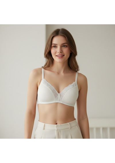 Bonbon Kadın Balensiz Jakarlı Kaşkorse Rib Soft Bra Sütyen Bb2448 Krem