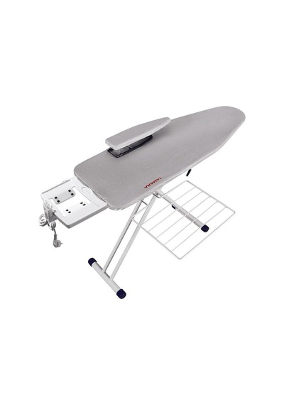 Saraylı Tamara Ütü Masası Isıya Dayanıklı Teflon Kumaş, Elektrostatik Boyalı Monoblok Tabla, 42x125 Cm Desenli Yüzey Gri