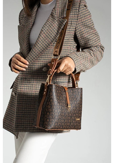 Just Polo Kadın Günlük Kullanıma Uygun Uzun Askılı Şık El & Omuz Çantası Shoulder Bag Kahve Taba