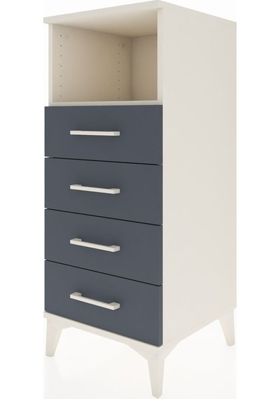 Hyperion Komodin Tek Raflı 4 Çekmeceli 44x44x106 Aytaşı-antrasit Aytaşı