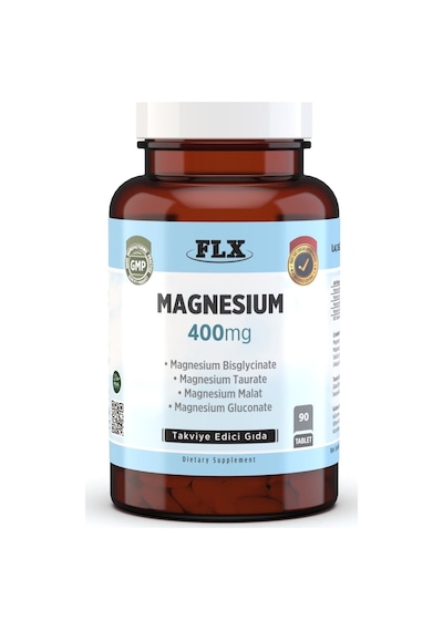 90 Tablet Magnezyum Glisinat Bisglisinat Malat Taurat Glukonat Magnesium Elementleri 400 Mg