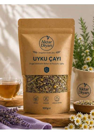Uyku Çayı Zeytin/kediotu Kökü/çarkıfelek/şerbetçi Otu/melisa/papatya 100 Gr Aktar Diyarı