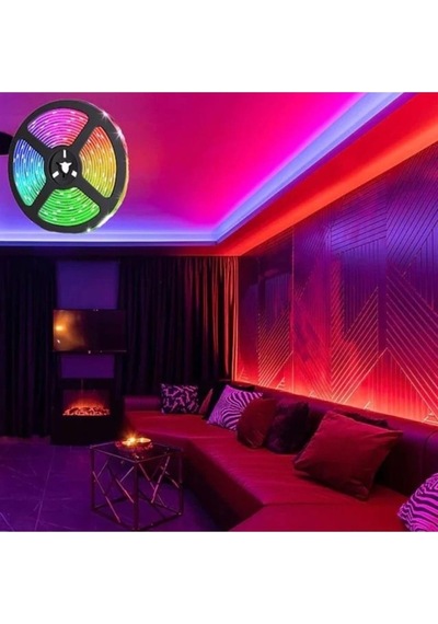 Rgb Şerit Led Seti 3 Renk 5 Mt Rgb Şerit Trafo Kumanda ,siyah Diğer