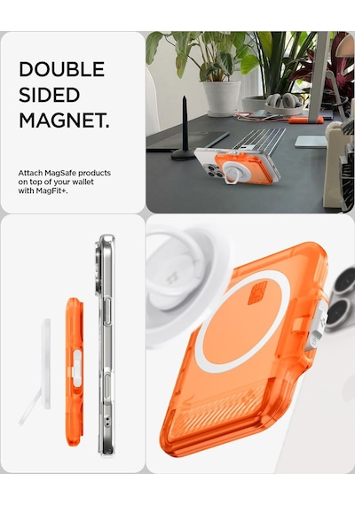 Magsafe Destekli Cüzdan Tintap Mag Fit 6 Kartlık Mat Turuncu - Afa11381 Çok Renkli