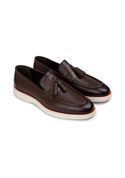 Deery Hakiki Deri Kahverengi Püsküllü Erkek Loafer - 01958mkhvc01 Kahverengi