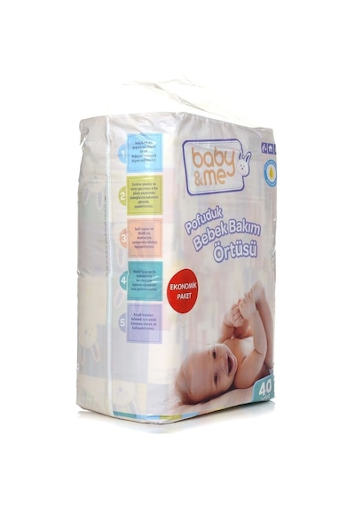 Baby Me Ekonomik Paket Pofuduk Bebek Bakım Örtüsü 60 x 60 CM 40 Adet