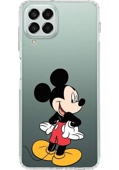 Samsung Galaxy Uyumlu M33 Kamera Korumalı Kapak Mickey Mouse Tasarımlı Şeffaf Kılıf Şeffaf