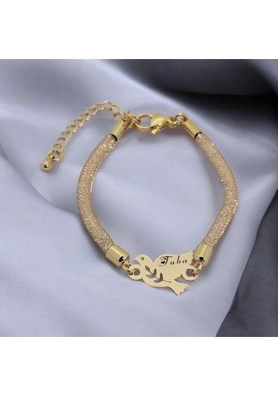 Archin Tuba İsmine Özel 14 Ayar Altın Plakalı Kuş Motifli Hasır Kordonlu Hediye Bileklik-365isim Tuba Archin Tuba İsmine Özel 14 Ayar Altın Plakalı Kuş Motifli Hasır Kordonlu Hediye Bileklik-365isim Tuba