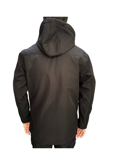 Softshel Fermuarlı Erkek Mont Slim Fit Siyah