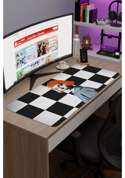 The Queen's Gambit V2 90x40 Xxl Gaming Kauçuk Kaymaz Taban Mouse Pad Fare Altlığı