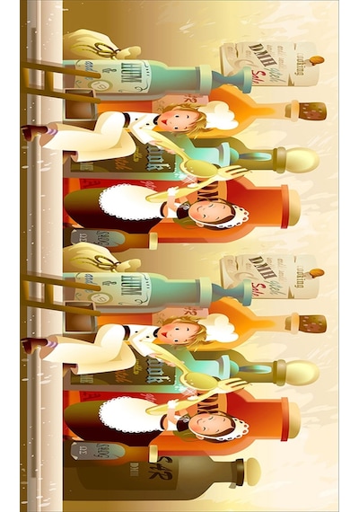 West Home Dijital Baskılı Yıkanabilir Kaymaz Deri Tabanlı Mutfak Halısı Wh 314 Beige