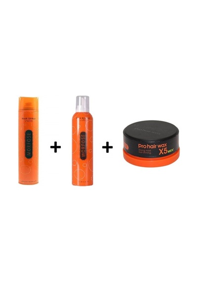 Morfose Strong Saç Spreyi 400 ML + Strong Saç Köpüğü 350 ML + Pro Hair X5 Men Strong Hold Wax 150 ML