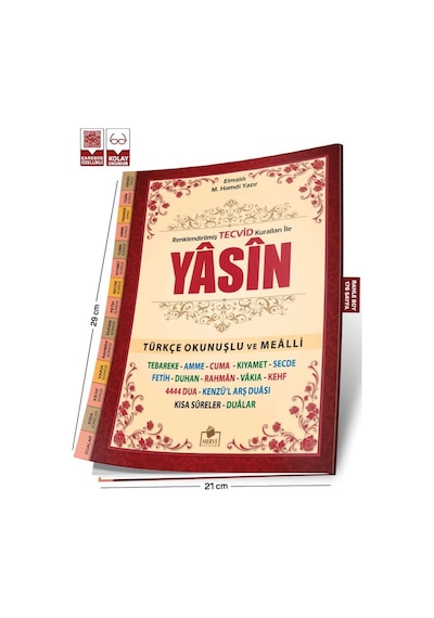Tecvidli Yasini Şerif Türkçe Fihristli Rahle Boy