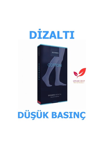 Sigvaris Cotton Diz Altı/Diz Altı Varis Çorabı (Ccl1 Düşük Basınç) Siyah CCL1 L Açık Uzun