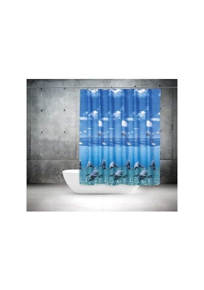 Zethome Tropik Banyo Duş Perdesi 8852 Çift Kanat 2x120x200 Çok Renkli