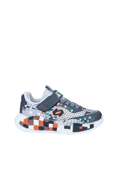 Zacoz Erkek Çocuk Oyun Desenli Spor Sneaker Ayakkabı Gri Füme