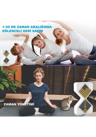 Hymark Modern Dijital Kum Saati Zamanlayıcı 1-30 Dk Şarjlı Pil Dekoratif Led Elektronik Saat Diğer