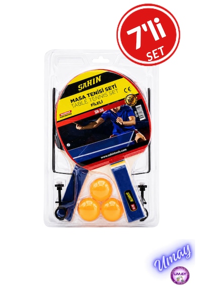 7 Parça Masa Tenisi Raketi Seti Fileli Ping Pong Seti 2 Raket 3 Top 1 File Ve 2 Ayak Başlangıç Seti