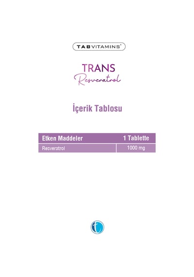 Tabvitamins Trans Resveratrol 30 Tablet Tanışma Paketi Shaker Hediyeli