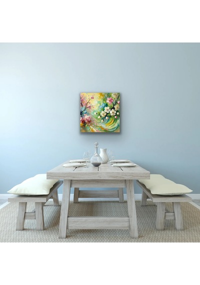 Buradabulabilirsin İlkbahar Mevsimi Kanvas Tablo 60x60cm Bbz Çok Renkli