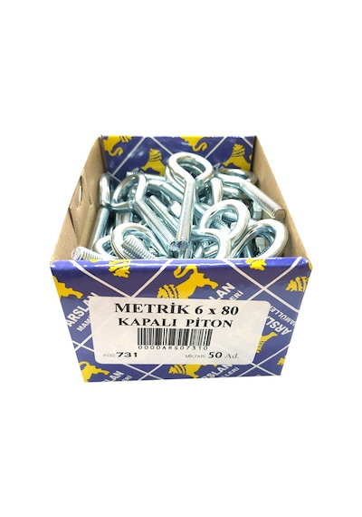Arslan Mamulleri Metrik 6 x 80 Ağzı Kapalı Piton Kanca 50 Adet