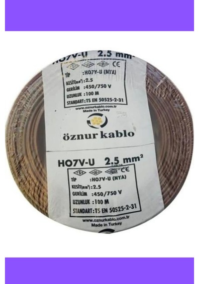 Öznur 2,5mm Nya Kablo 100 Metre Kahverengi