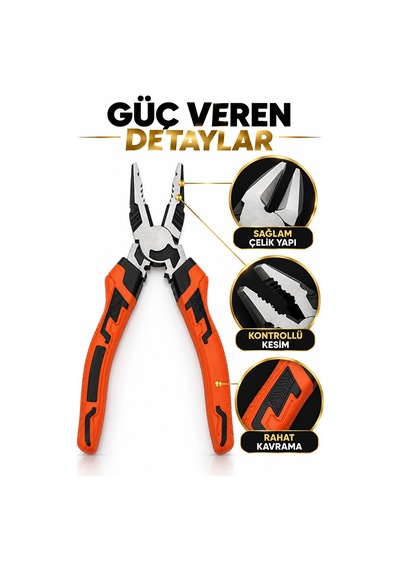 7 No Çivi Kesen Çelik Pense Güçlü Tutuş Kontrollü Kesim El Aleti