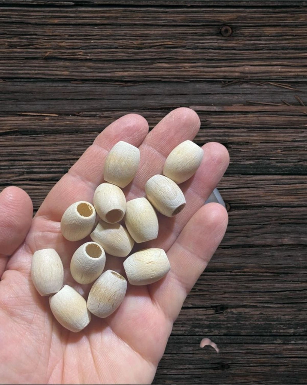20 Mm Oval Ham Işlenmemiş Ahşap Boncuk - 20 Adet