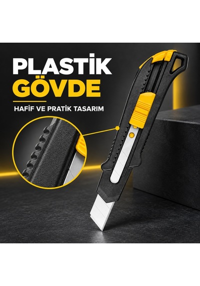 Sgs Plastik Gövdeli Maket Bıçağı 5 Adetli Ekonomik Paket