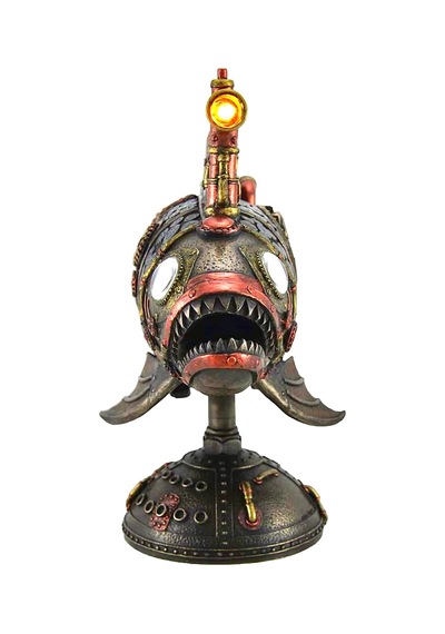 Steampunk Serisi Led Periskoplu Fener Balığı Denizaltı Biblosu