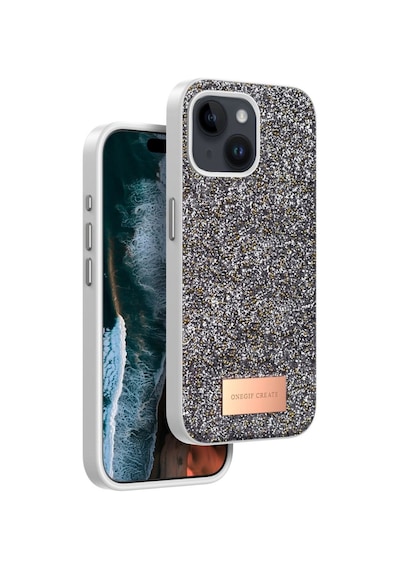 Onegif Apple İphone Uyumlu 15 Bright Simli Kapak - Gümüş Çok Renkli