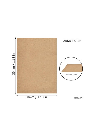 3 Mm 30x30 Mdf Plaka 5 Adet - Hobi, Maket, Ahşap El Sanatları İçin Uygun 5 Li Paket Çok Renkli