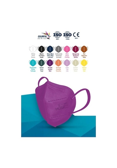 Musk Ffp2 Maske Mor Renk 10 Adet