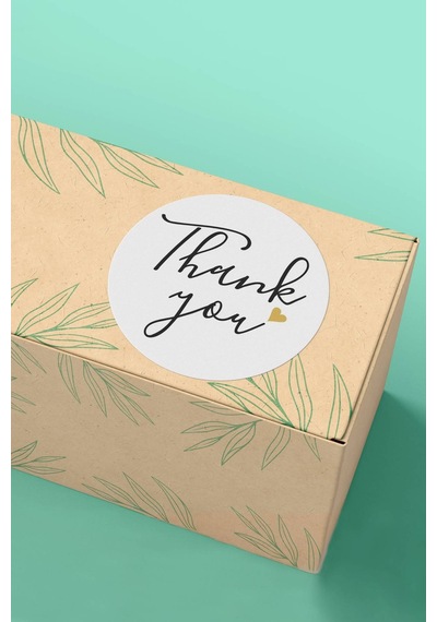 Thank You Kalpli Kargo Paket Sticker Etiketi 3x3cm St2062 Çok Renkli