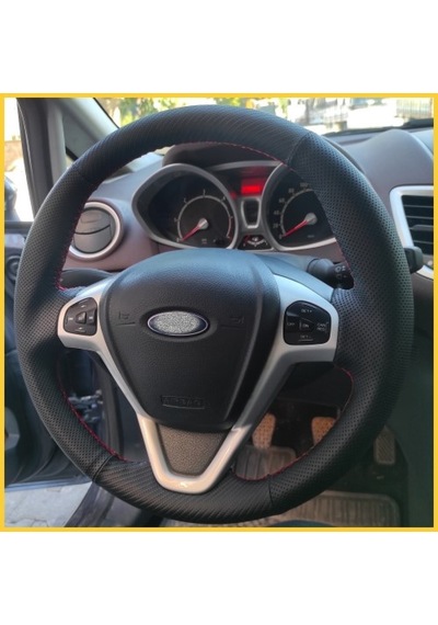 Ford Fiesta 2009-2015 Araca Özel Direksiyon Kılıfı Karbon Noktal