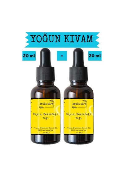 Doğal Kayısı Çekirdeği Yağı 2 X 20 Ml - %100 Seyreltilmemiş, Saf, Katkısız 20 ML