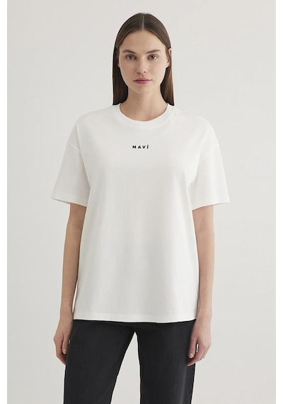 Mavi Bayan T Shirt 1612518-70057 Ekru Ekru