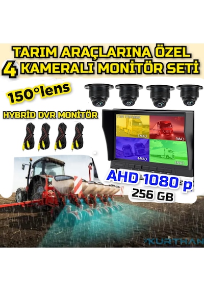 7'' Hybrid Dvr Ekran 4 Adet 150 Derece Ultra Mini Ahd Kamera Set