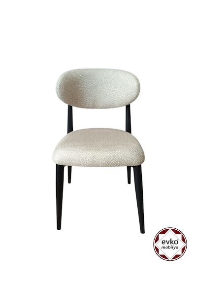 Evko Mobilya İnci Sandalye, Mutfak Salon Sandalyesi, 2 Adet Sandalye, Metal Sandalye, Yemek Sandalyesi, Otel Cafe Restoran Sandalyesi Krem