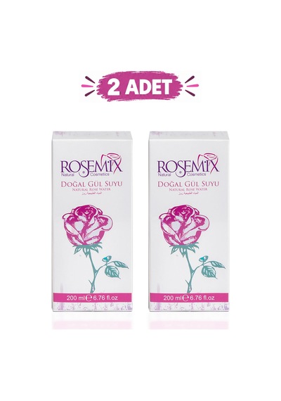 Rosemix - 904 - - Doğal Gülsuyu 200 Ml Cam Şişe - 2 Adetlik - Ilkestor - Set Ürün