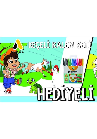 30x120 Boyama Rulosu Yaman Çiftlik Hayatı + Adel 12'li Keçeli Boy