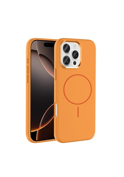 Apple Uyumlu iPhone 16 Pro Kılıf M-safe Şarj Özellikli Metal Kamera Çerçeveli Zore Edi Silikon Kapak Turuncu Apple Uyumlu iPhone 16 Pro Kılıf M-safe Şarj Özellikli Metal Kamera Çerçeveli Zore Edi Silikon Kapak Turuncu