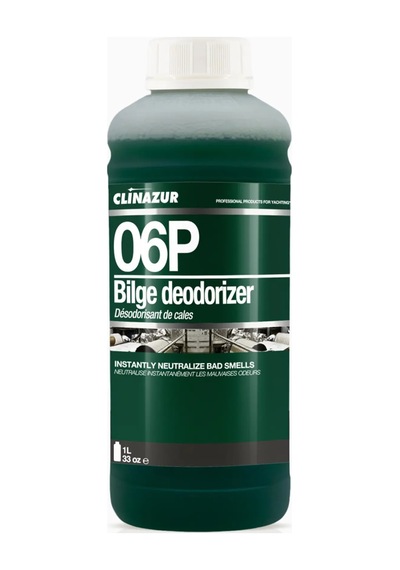 Clin Azur 06p - Güçlü Koku Giderici 1 Litre - Ağır Yakıt Kokularına Son: Teknenizde ''okaliptüs'' Ferahlığı