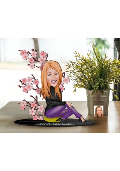 Bk Gift Kişiye Özel Anneler Günü Karikatürlü 3d Ahşap Biblo, Anneler Günü Biblo, Ahşap Biblo, Anneye Hediye, Ev Dekoru-4