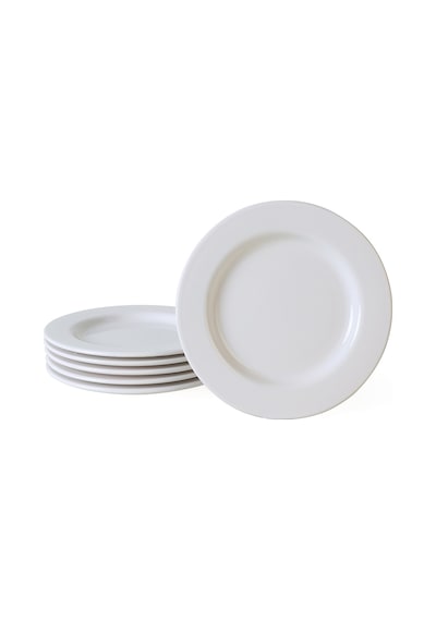 Keramika Beyaz Assos Pasta Tabağı 22 Cm 6 Adet 006 Beyaz