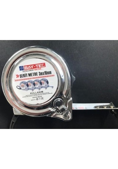 Bay-tec Mk4145 3mt 16 MM Krom Şerit Metre