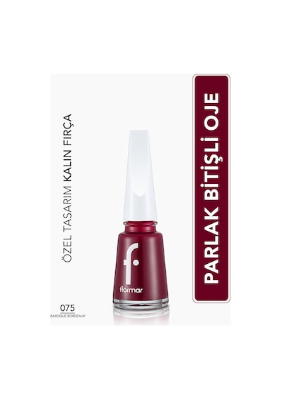 Flormar Sedefli Parlak Oje (BORDO) - Nail Enamel - 075 Baroque Bordeaux - 8682536035736