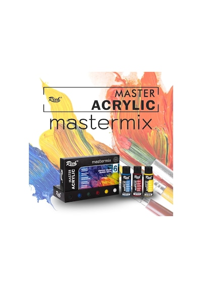 Mastermix Profesyonel Akrilik Boya 60cc 6 Ren Çok Renkli