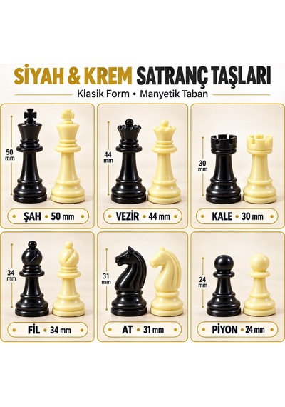 Manyetik Satranç Takımı 24x24 Cm Katlanabilir Taşınabilir Mermer Desenli Satranç Seti
