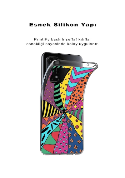 Xiaomi Redmi 10 İle Uyumlu 1mm Slim Fit Retro Renkler 4 Baskılı Şeffaf Kılıf